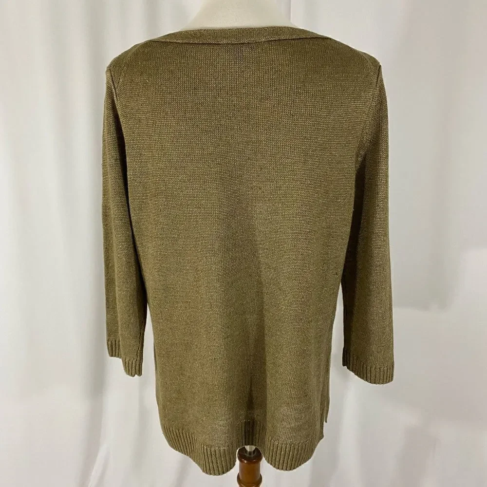 Talbots 💯% Linen Boatneck Sweater - Picture 5 of 8